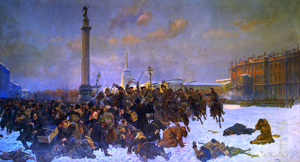 bloody sunday in 1905 by wojciech kossak