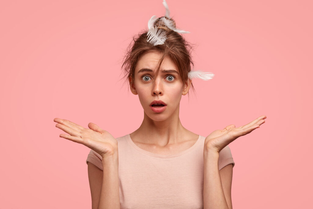 young woman with feathers hair 1
