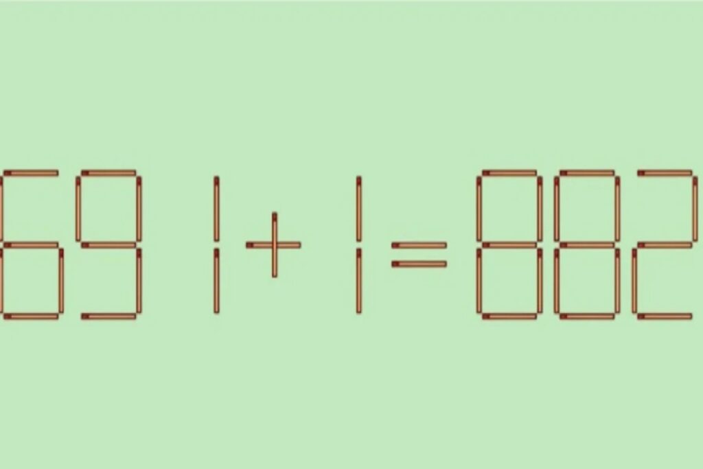 Головоломка со спичками: переставьте одну спичку, чтобы все сошлось 1 11 6