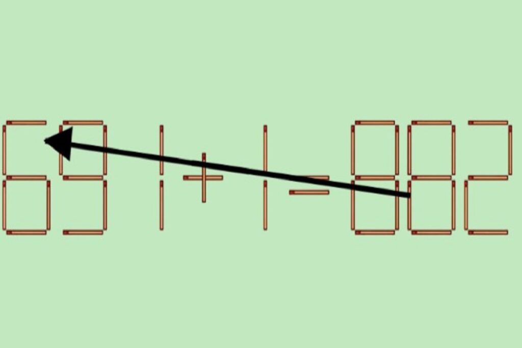 Головоломка со спичками: переставьте одну спичку, чтобы все сошлось 2 2 1