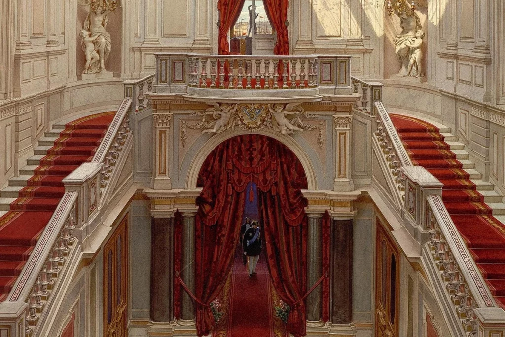 premazzi. mansion of baron stieglitz. main staircase 2. 1871