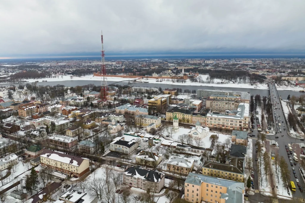 velikij novgorod torgovaya storona sverhu zimoj 2