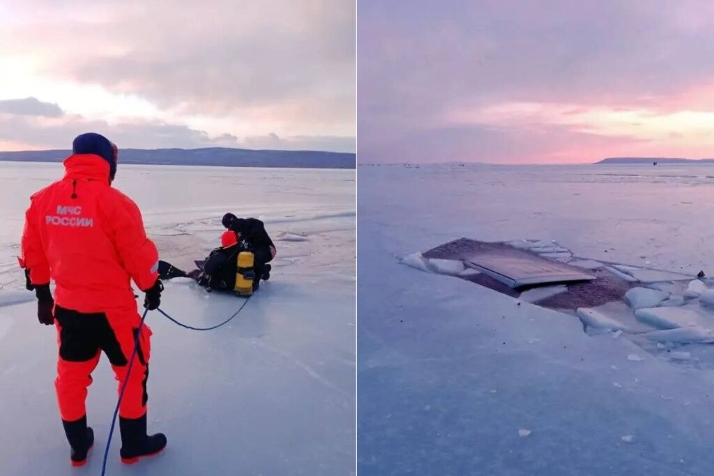 Пять машин с рыбаками провалились под лед в Амурском заливе 1 yu070126.10.03