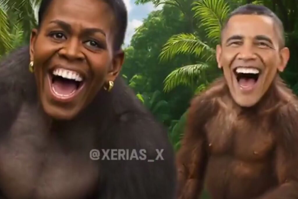 Трамп опубликовал видео обезьян с лицом Обамы и его жены 1 yu060226.10.08